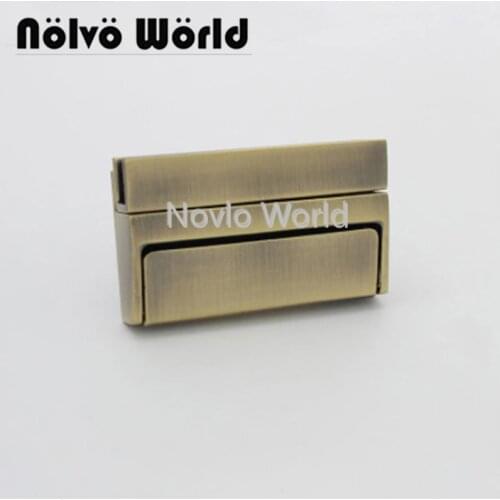 Nolvo World 2-10 pieces 55*33mm Brush antique brass metal lock for bag lock closure purse accessories parts
