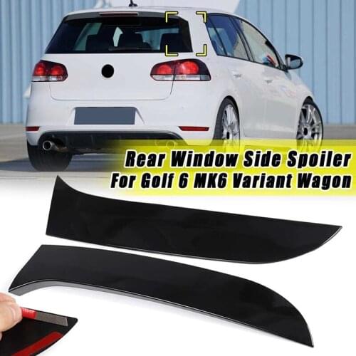 2Pc Gloss Black Rear Window Side Canard Spoiler Splitter Trim for Golf 6 MK6 Variant Wagon 2008-2013
