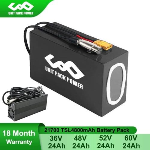 60V 24Ah 52V 24Ah 21700 Lithium Battery Pack 36V 48V 24Ah eScooter Battery With Charger for 2500W 2000W 1500W 1000W 500W Motor