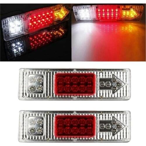 2x19 LEDs 12V Waterproof Driving Safety Car Vehicle Truck Indicator LED Light Stop Rear Reverse Turning Lights