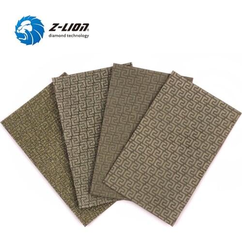 Z-LION 1pcs Diamond Sandpaper 90*55mm Sanding Paper For Abrasive Stone Glass Grinding Ceramics Grit 60 120 200 400 Wet Dry Use