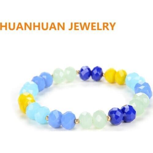 2021 New Bracelet Multicolor Cut Crystal Wheel Beads Fashion Bracelet Charm Bracelet for Women Jewelry Bracelets Birthday Gift