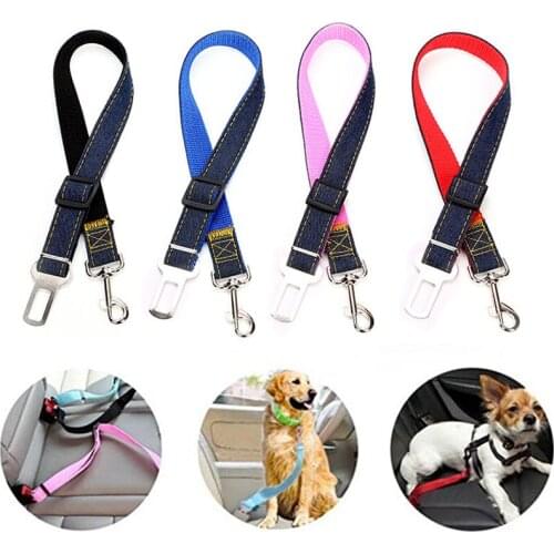 Dog Seat Belt Jeans Adjustable Pet Dog Cat Safety Leads Car Vehicle Seat Belt Harness Seatbelt Dogs Pets Accessories Dog Chain