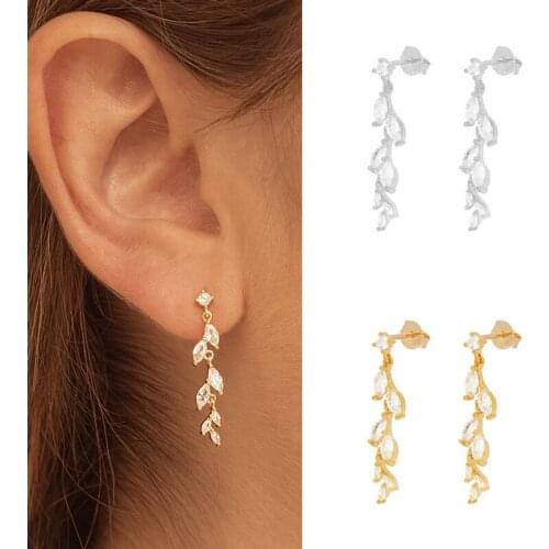 CRMYA Cubic Zirconia Crystal Drop Dangle Earrings For Women Gold Silver Filled Long Drop Earrings for Women Girls