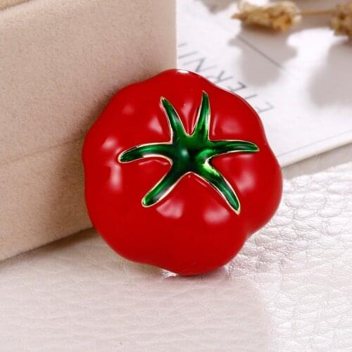 Enamel Red Tomatoes Brooch Pin Wedding Bridal Womens Fashion Jewellery Gift