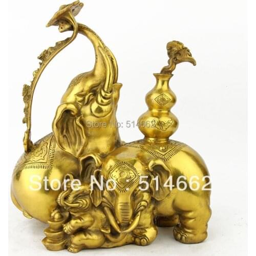 FengShui Brass BAO ELEPHANT statues