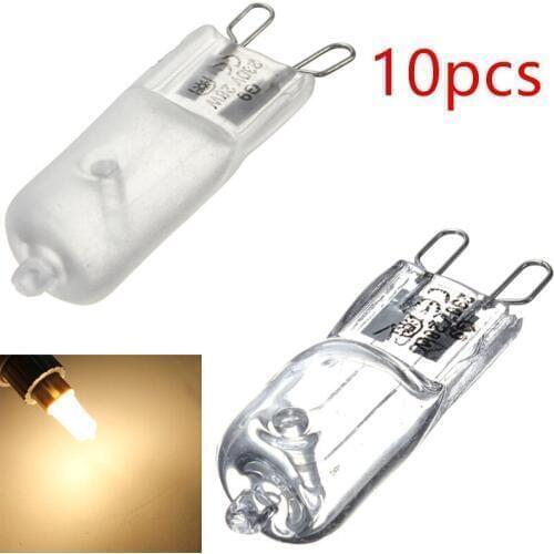 10pcs/lot Super Brigh tFrosted/Clear G9 Halogen Light Bulb 28W Halogen G9 230V 3000K Warm White Indoor Dropshipping