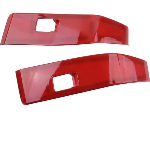 2Pcs/Set Car Rear Red Door Armrest Window Lift Switch Buttons Cover Fit For Toyota Tacoma 2016 2017 2018 2019 2020 LHD