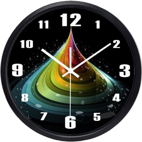 Creative Abstract Rainbow Quicksand Wall Clock Design hot fashion quartz watch home decor