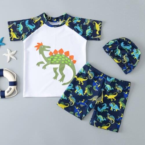 Swimsuit Kids Cartoon Shark Dinosaur Toddler Baby Boy Bathing Suit Long Sleeve Childrens Swimwear Fashion Boy Swim Clothes