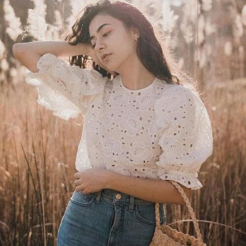 La melancolie Openwork Blouses