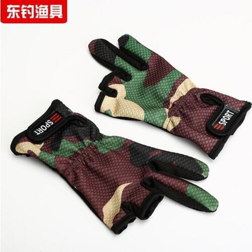 Men Women Fishing Gloves Dew Three Fingers cut Outdoor Catch Fish Gloves 1 pair Fishing Protection Anti-slip 3 Cut Finger Sports