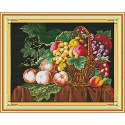 Fruit 14ct 11ct Printed Canvas Cross Stitch Kits Wall Decor Paintings Handmade Home Decoration Knitting Set DIY Embroidery