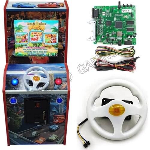 New 31 in 1 racing car game pcb FIRE CAR video game board with steering wheel Wire harness for Childrens game machine