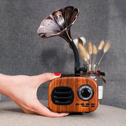 New Mini Retro Wood Audio Speaker Wireless Bluetooth-compatible 4.1 Subwoofer Loudspeaker TF Card Radio Music Subwoofer For Home