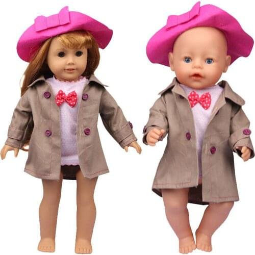 New Pattern Fashion Three Piece Suit Fit 18 Inch American&43cm Baby New Born Doll Clothes Accessories,Girls Toys