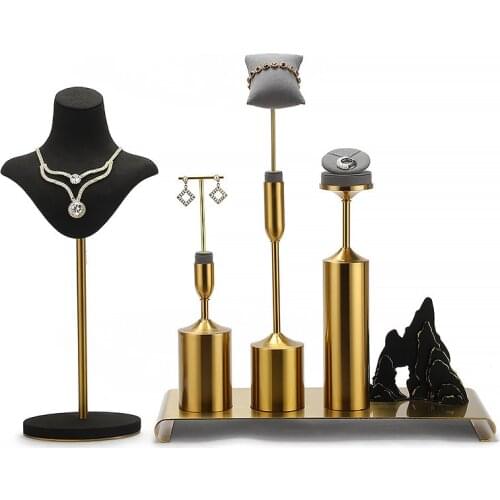 Metal jewelry display stand watch ring earrings necklace stand free combination window jewelry display props customization