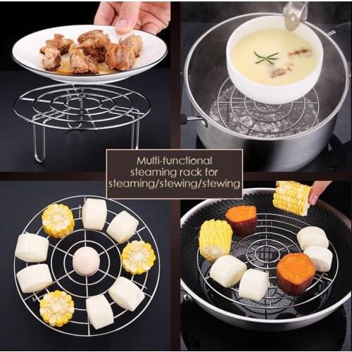 Stainless Steel Steamer Pot Pan Cooking Stand Heavy Duty Durable Stainless Steel Pressure Cooker Steamer Rack Trivet Cookware