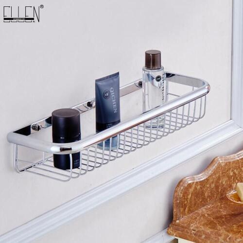 Bathroom Shelf Shampoo Holder Bath Storage Bath Wall Shelves Chrome Rectangle Copper Shelf Bathroom Hardware EL21C