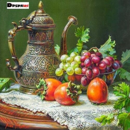 Dpsprue Full 5D DIY Square Round Diamond Painting Fruit 3D Embroidery Cross Stitch Rhinestone Mosaic Home Decor P21