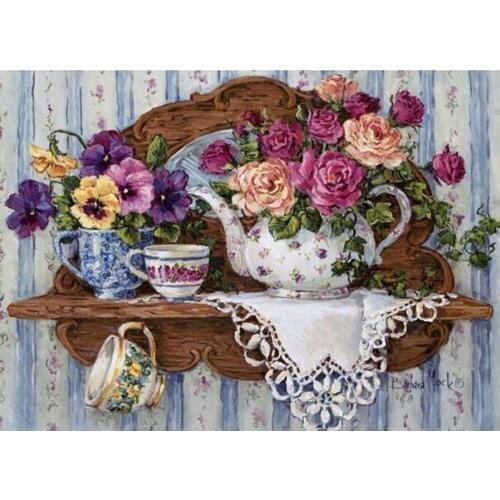 Full Square 5D DIY Diamond Painting,cup,flower,mural,Wall Picture Diamond Embroidery,3d,Cross Stitch,Mosaic,stickers,home decor