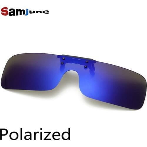 Polarized Clip on Sunglasses clip on glasses square Polaroid Lens Men Women mirror Sun Glasses Night Vision Driving car