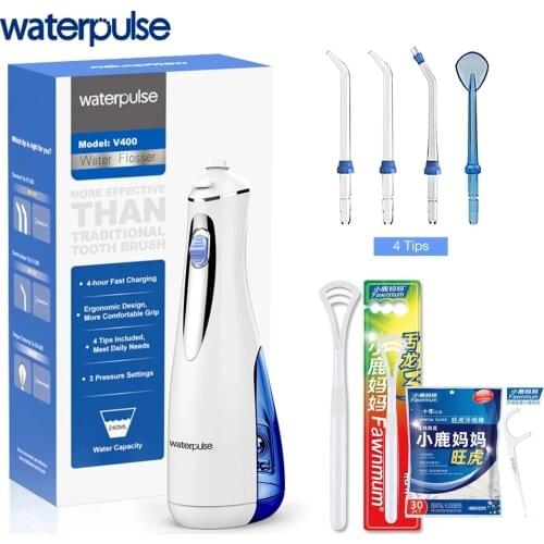 Waterpulse Portable Oral Irrigator USB Rechargeable Dental Flosser Water Jet Water Tank Waterproof Teeth Whitening Cleaner