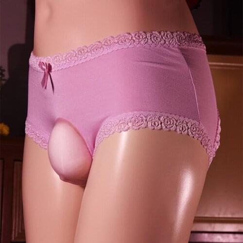 Sexy Panties Men Ice Silk Penis Sheath Cock Pouch Briefs Tight Briefs Thong Man Gay Wear Erotic Underwear Sissy Fetish Lingerie