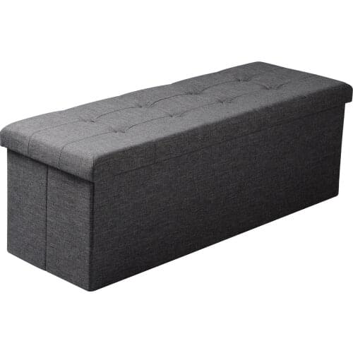 1PC Foldable Stool with Storage Space Home Ottoman Seat Bench Chest Storage Box Living Room Furniture Organizer