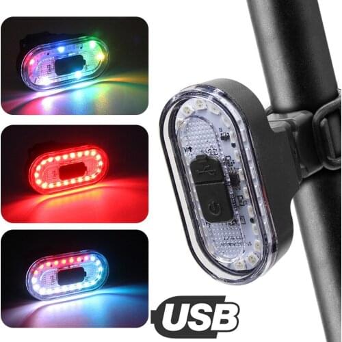 14 Modes Road Bike Rear Light USB Bicycle Tail Lights Life Waterproof Highlight LED Lamp Cycling Night Safety Warning Flashlight