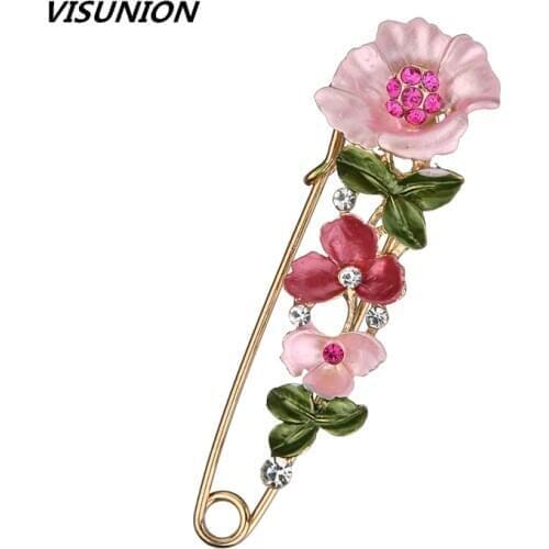 Vintage Pins Brooches for Girl Women Collar Lapel Pins Badge Enamel Flower Rhinestone Crystal Brooch Jewelry