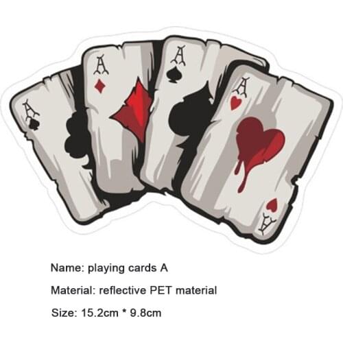 1Pcs Color Poker A Graphics Car Reflective Car Body Racing Side Door Long Stripe Bike Stickers Car Stickers Auto Vinyl Decal New