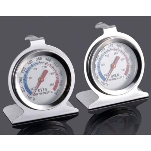 1 Piece Stainless Steel Oven Thermometer Food Meat Temperature Vertical Dial Meter Large Diameter Dial Kitchen Baking Supplies