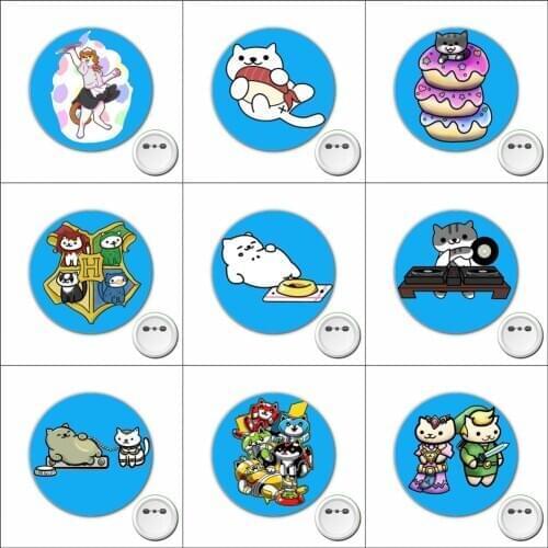Game Neko Atsume Cosplay Badge Cartoon Cute cat Brooch Pins for Backpacks bags Badges Button Clothes Accessories 1pcs