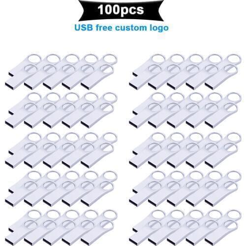 100pcs free logo 2.0 usbmetal laser engraver custom logo flash drive pendrive 4GB 8GB 16GB 32GB 64GB 128GB gift For photography