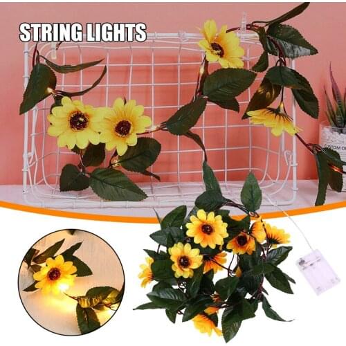 2.2m 30 Lights Simulation Sunflower Rattan String Light Artificial Flower Decorative Atmospheres String Lights SEC88