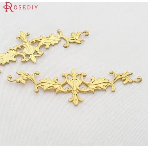 30300)20PCS 52x16MM Not plated color Brass Decorative Spacer Diy Jewelry Findings Accessories Wholesale
