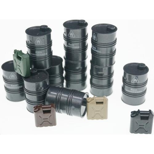 5 Pcs/Lot Military MOC Building Blocks Oil Drum Fuel Barrel Modern War Soldier City Police Weapon Brick Toys For Children X304