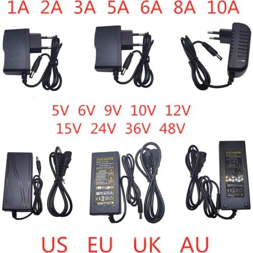 5V 6V 9V 10V 12V 15V 24V 36V 48V 1A 2A 3A 5A 6A 8A 10A AC/DC Adapter Switch Power Supply Charger EU US For LED light strips CCTV