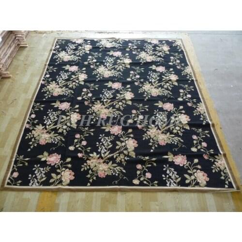 Free shipping 8'x10' needlepoint carpets hand knotted handmade rugs for home decoration