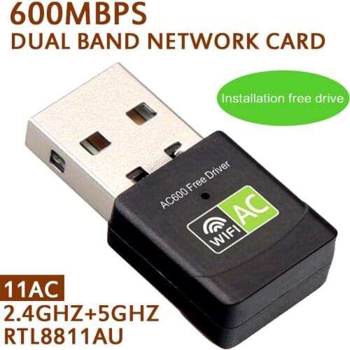 Wireless USB Wifi Adapter AC 600Mbps Wi-fi Adapter 2.4G 5G Network Card Antenna Wi fi Receiver Lan USB Ethernet PC Wifi Dongle