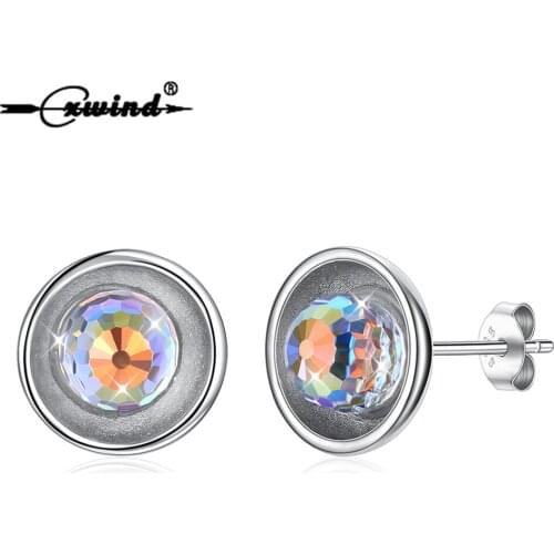 Cxwind Fashion Zircon Crystals Stud Earrings for Women Wedding Piercing Earrings Austrian Rhinestone Bijoux Jewelry