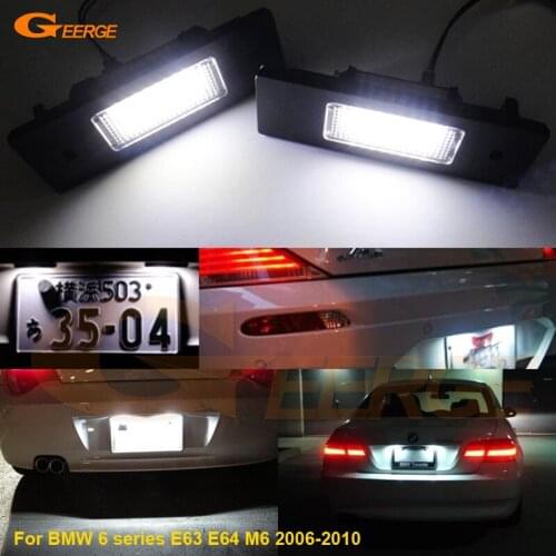For BMW 6 series E63 E64 M6 2006-2010 Excellent Ultra bright smd Led License plate lamp light No OBC error car Accessories