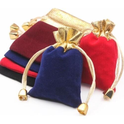 12pcs Flannel gourd bag cute bracelet earrings ring packing bunch pocket flannel jewelry gift bag Party wedding supplies