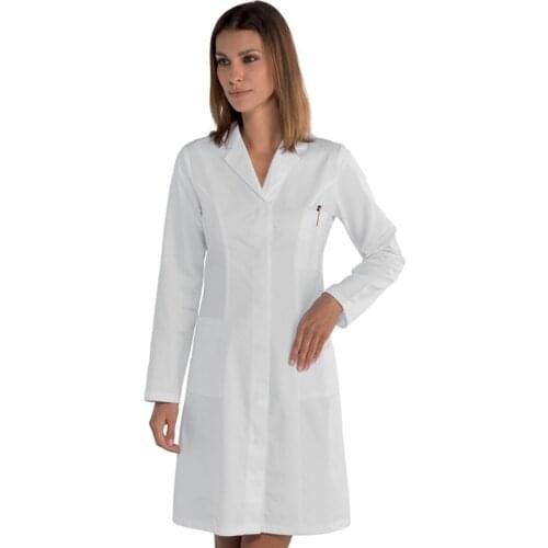 Herbalist pure cotton shirts woman White Doctor screwed snap fasteners