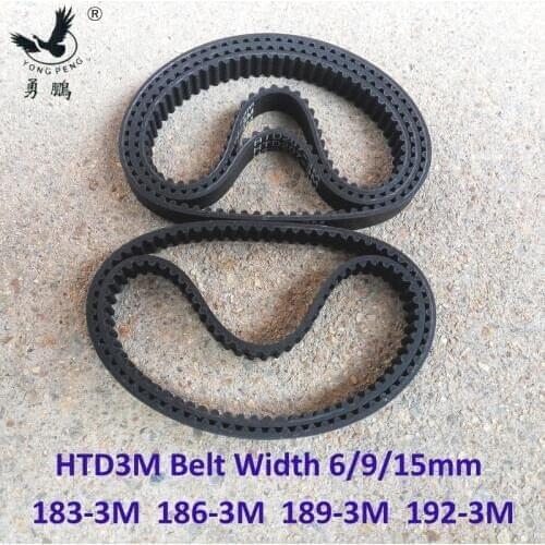 HTD 3M Timing belt length 183 186 189 192 width 6/9/15mm Teeth 61 62 63 64 HTD3M synchronous pulley 183-3M 186-3M 189-3M 192-3M