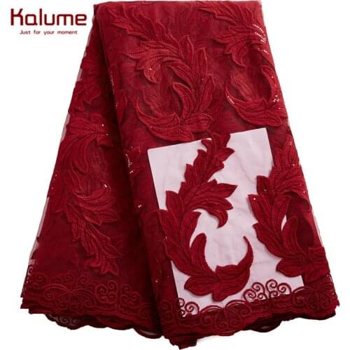 Kalume African Lace Fabric Tissue Design High Quality Nigerian French Lace Fabric For Wedding Party Diy Dress Sewing F2462