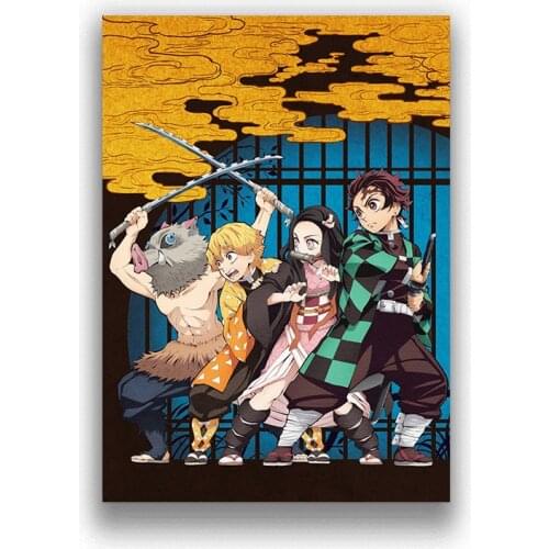 Japanese Anime Demon Slayer Picture Art Home Decor Quality Canvas Painting Poster Bedroom Living Kids Room Sofa Wall Decor