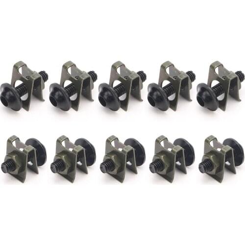 10Pcs Motorcycle M6 6mm Fairing Bolts Kit Spire Speed Fastener Clip Screw Nut Motorcyle Accessories
