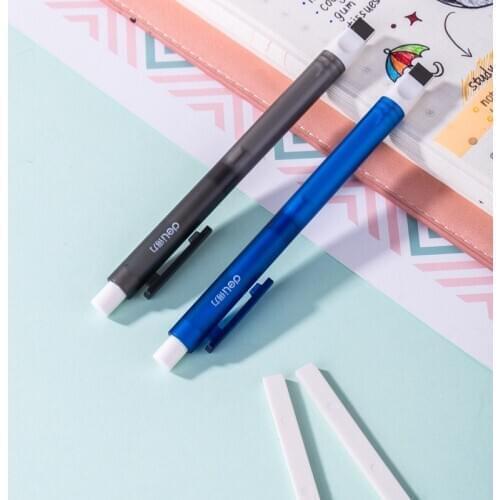 DELI Press Pencil Eraser for Kid Writing Creative Mechanical Pen Shape Student Office Stationery Rubber Art Painting Supplies